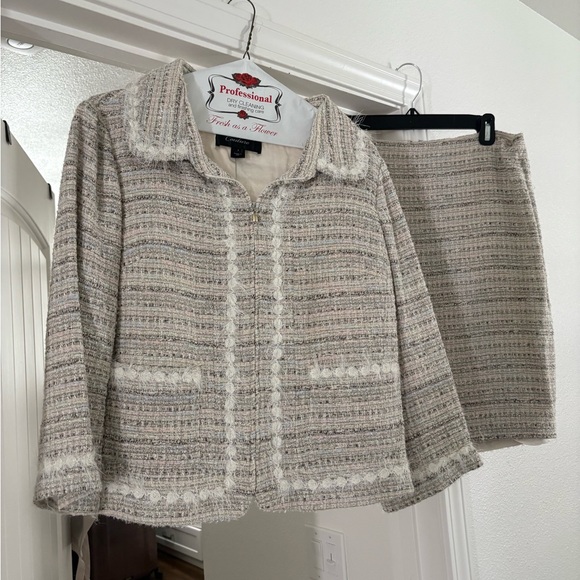 St John Chic Tweed Jacket and Skirt Set